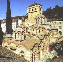 Monasterio de Chelandariou, uno de los del Monte Athos, arte bizantino.