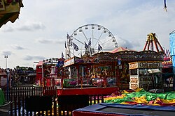 An overview of the fairground at the 2023 instalment of Hull Fair.