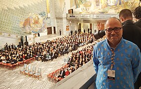 In Indian traditional dress at Nobel Peace Prize Award 2022.jpg