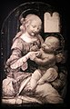 Infrared reflectograms of the Madonna Benois by Leonardo da Vinci.jpg