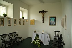 Interior of Hospital Chapel of Holy Guardian Angels at Třebíč Hospital in Třebíč, Třebíč District.jpg