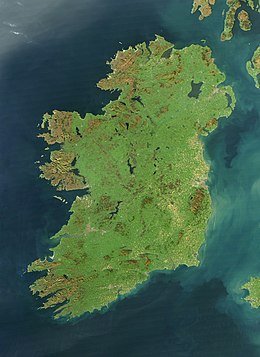 Satellitbillede af Irland