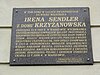 Irena Sendler plaque, Piotrków Trybunalski 3 Maja Av.