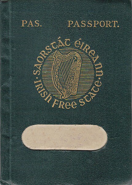Irish Free State passport (holder's name removed)
