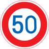 Limitation de vitesse (ici, 50 km/h)