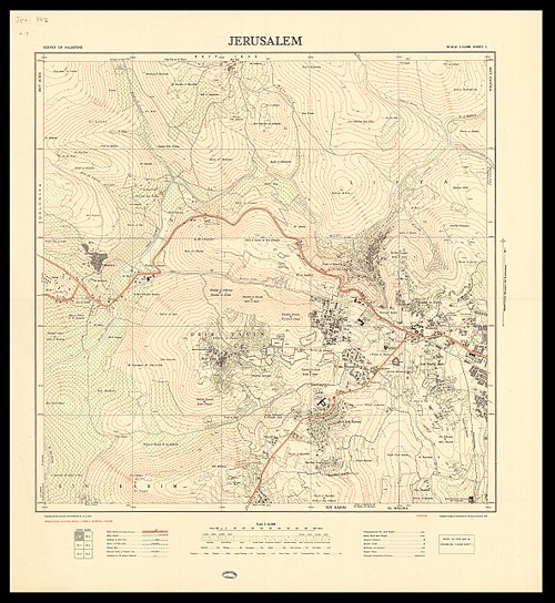 Jerusalem, Produced by the Survey of Palestine, 1945-1946