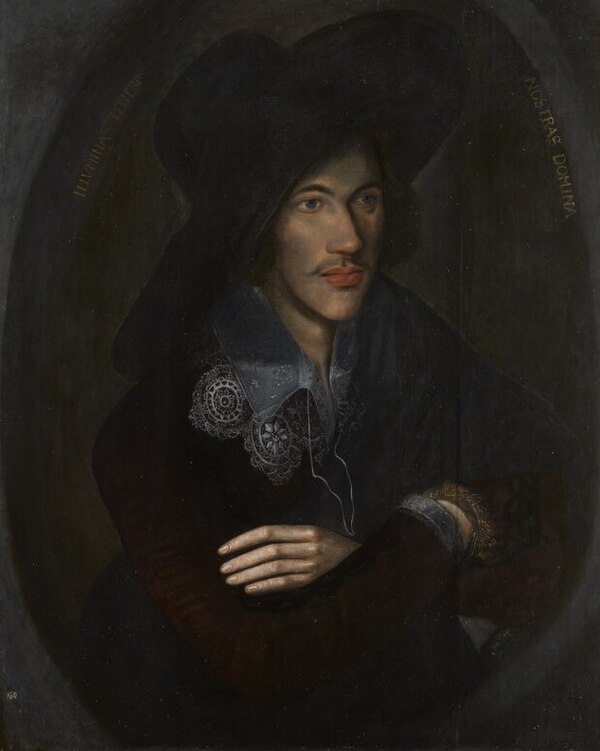 A portrait of Donne as a young man, c. 1595, in the National Portrait Gallery, London