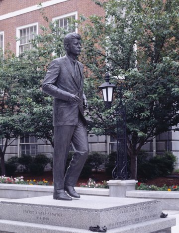 John F. Kennedy statue outside the Massachusetts State House in Boston