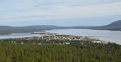 Pamja nga qyteti Jukkasjärvi, Suedi