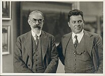 Painter Antonín Hudeček and museum director František Tichý in 1932