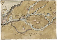 Map of the river Amstel from ca. 1575