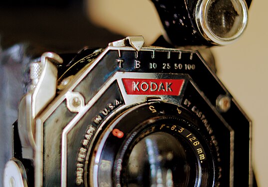 front of Kodak six-16 camera (1935)