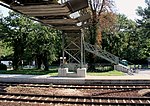 Iron truss bridge, pedestrian walkway