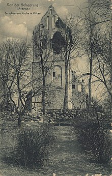 Kriegsschäden an der Kirche (1914)