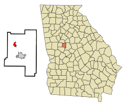 Расположение в округе Ламар и штате Джорджия