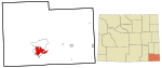 Laramie County Wyoming incorporated and unincorporated areas Cheyenne highlighted.svg