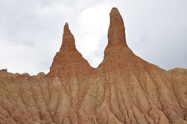 Wind erosion of the Villavieja Formation in the Tatacoa Desert