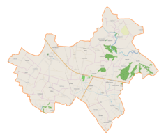 Mapa konturowa gminy Lipnik, w centrum znajduje się punkt z opisem „Lipnik”