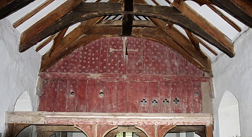 Brightly-painted rood screen