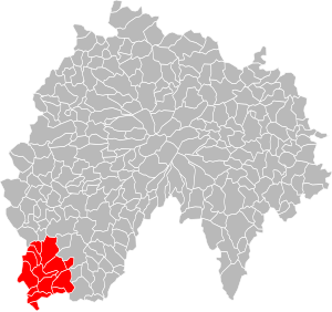 Lage der Communauté de communes du Pays de Maurs im Département Cantal