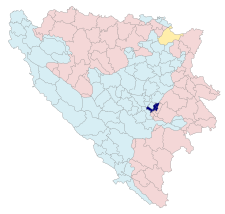 Sarajevon sijainti Bosnia ja Hertsegovinassa