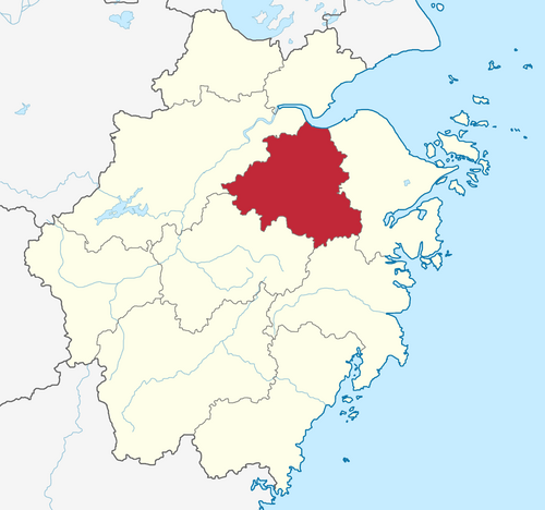 Location of Shaoxing City jurisdiction in Zhejiang
