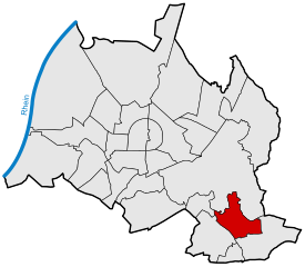 Locatie van Hohenwettersbach in Karlsruhe