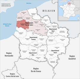 Localização na região de Hauts-de-France