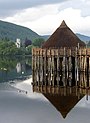 Reconstructed crannog on Loch Tay