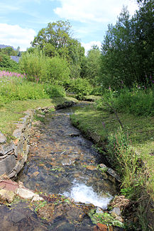 El arroyo fronterizo Pöhlwasser / Polava cerca de Loučná pod Klínovcem.