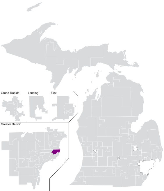 The district located in Michigan. MI SH D1.svg