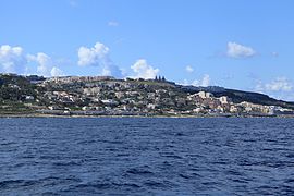 Mellieħa as viewed from the sea below
