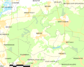 Poziția localității Barisis-aux-Bois