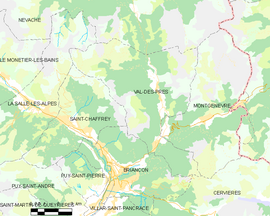 Mapa obce Val-des-Prés