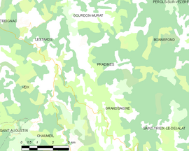 Mapa obce Pradines