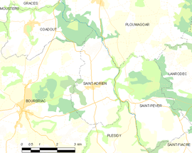 Mapa obce Saint-Adrien