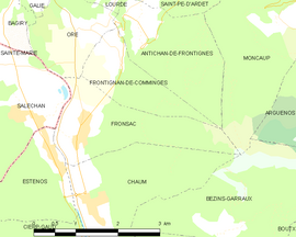 Mapa obce Fronsac