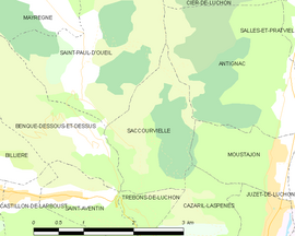 Mapa obce Saccourvielle