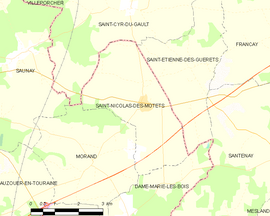 Mapa obce Saint-Nicolas-des-Motets