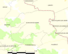 Mapa obce Ruan-sur-Egvonne