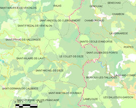 Mapa obce Le Collet-de-Dèze
