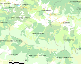 Mapa obce Mas-d’Orcières