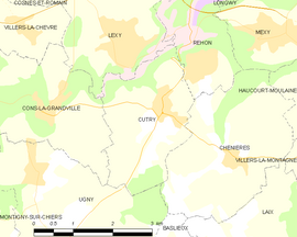 Mapa obce Cutry