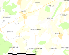 Mapa obce Thorey-Lyautey