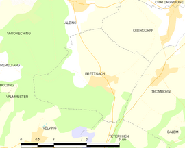 Mapa obce Brettnach