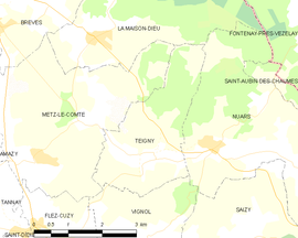 Mapa obce Teigny