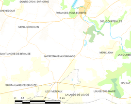 Mapa obce La Fresnaye-au-Sauvage