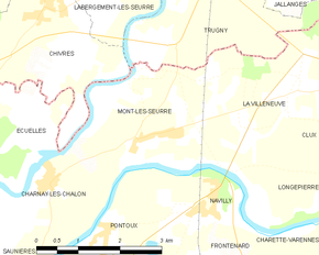 Poziția localității Mont-lès-Seurre