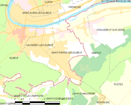 Mapa obce Saint-Pierre-lès-Elbeuf