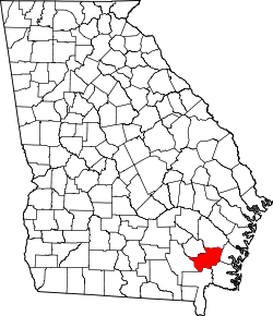 Karte von Brantley County innerhalb von Georgia
